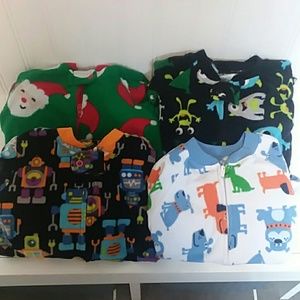 4-Pack 2T Blanket Sleepers/Footed Pajamas Used